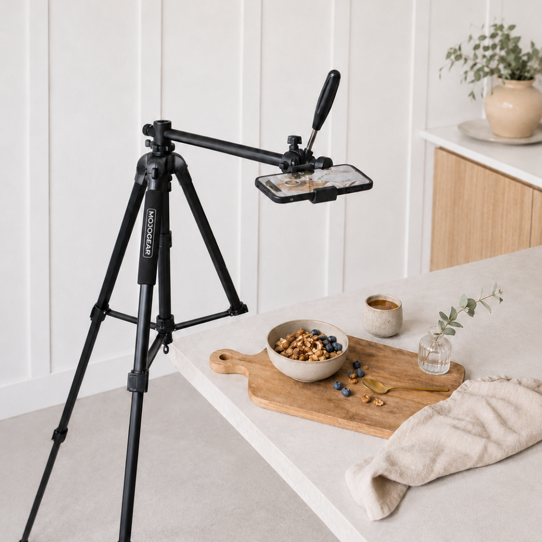 MOJOGEAR 167cm 3-in-1 statief: driepoot, monopod & horizontale arm - Grote statieven