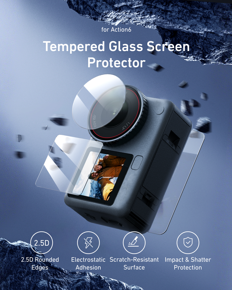 Telesin Displayschutzfolien-Set für DJI Osmo Action 6
