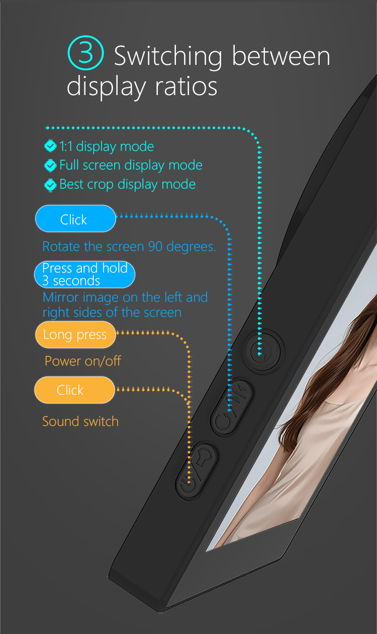 MOJOGEAR VS4 Touchscreen Selfie Vlog Monitor - Wit -