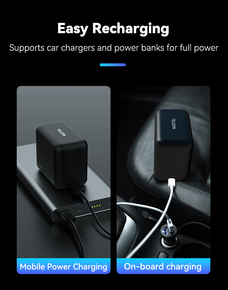 Telesin Ladebox für Insta360 X3 Akkus (2 Steckplätze)