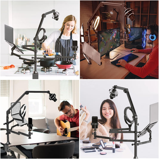 VIJIM LS21 Live Broadcast Stand met microfoon arm - Vaste statieven