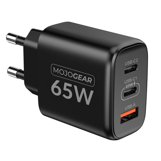 MOJOGEAR CHARGE+ 65W snellader met USB naar USB-C kabel 1,5 meter - Opladers