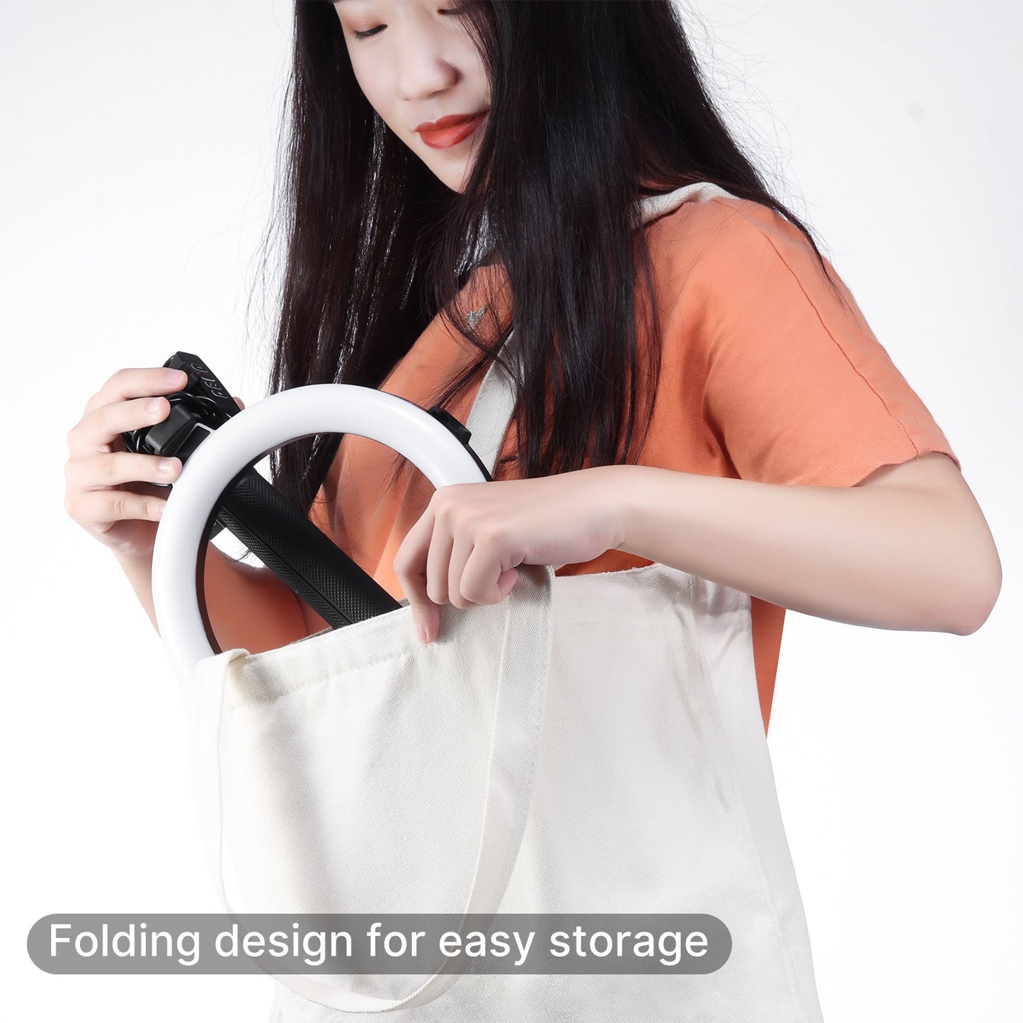 Lampe annulaire VIJIM avec trépied, support de téléphone et télécommande Bluetooth - Ringlampen