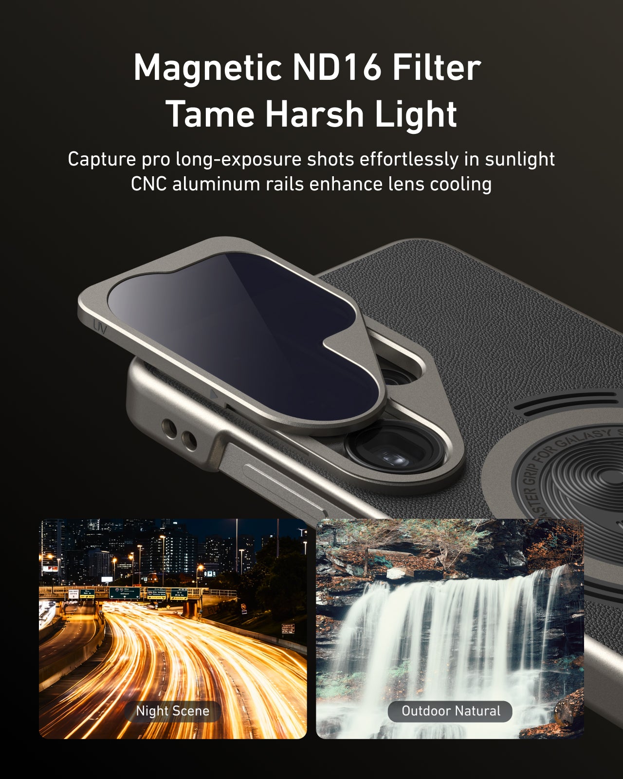 Telesin Master Grip für Samsung S26 Ultra – Creator Combo mit Lampe und Filter – Schwarz