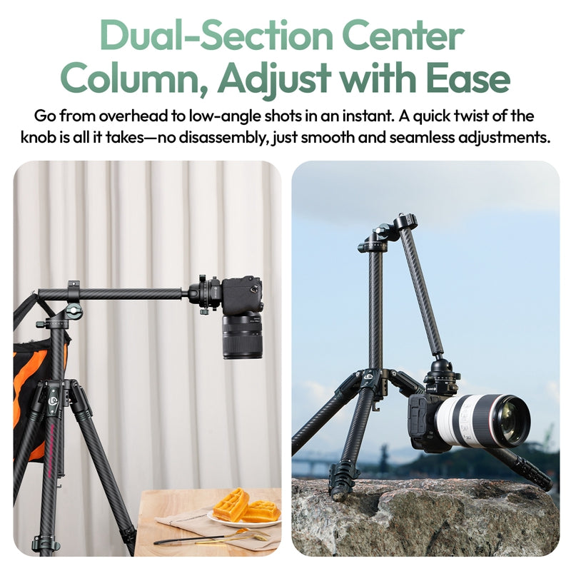 Ulanzi GlideGo JJ05 Carbon-Fotostativ mit neigbarem Arm