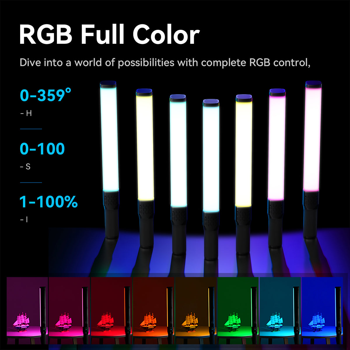 Ulanzi VL360 RGB 40W Pro Leuchtstab mit Griff