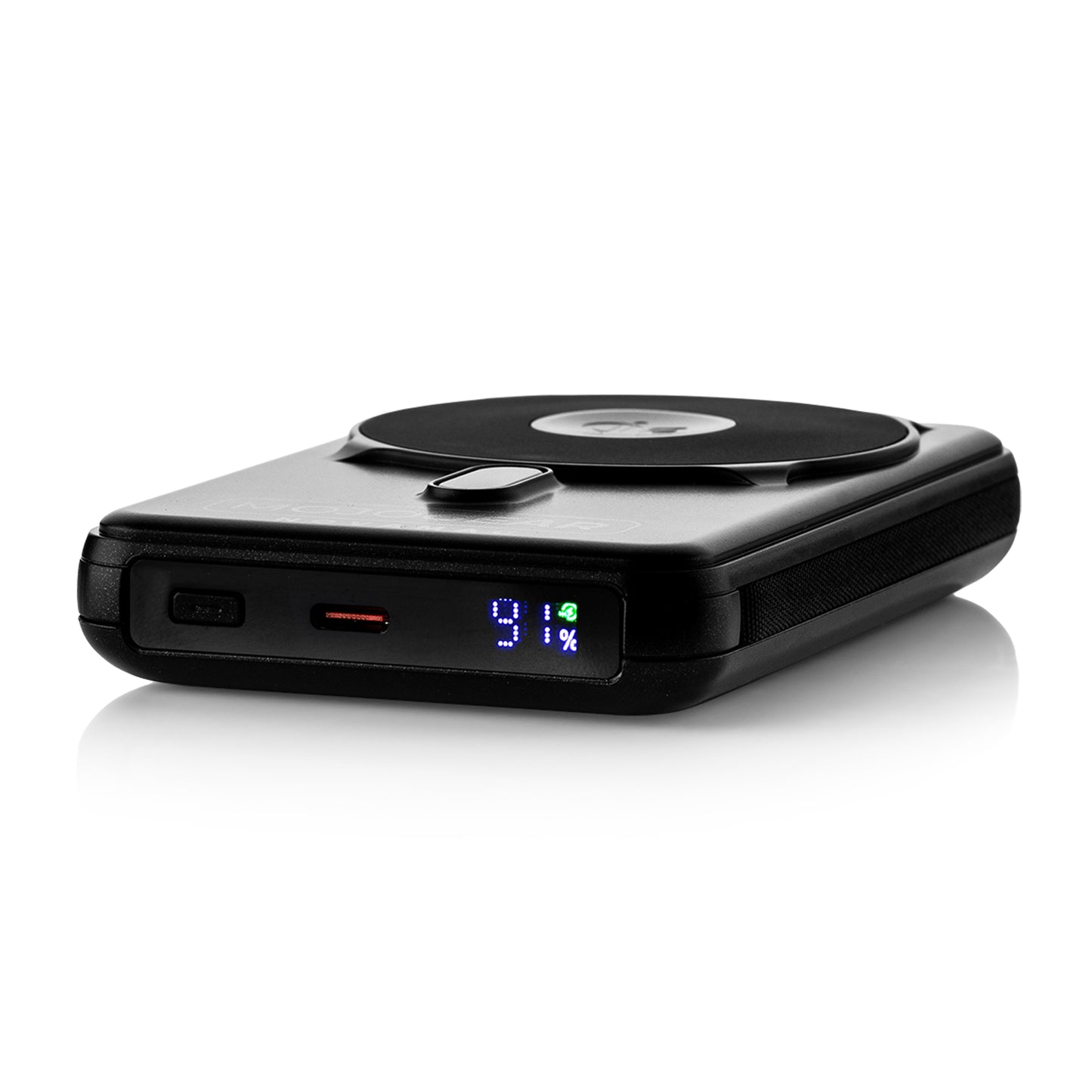 MOJOGEAR NovaMag All-in-1 Powerbank 10.000 mAh – Draadloos Qi2 & ingebouwde kabels – Zwart - Powerbanks