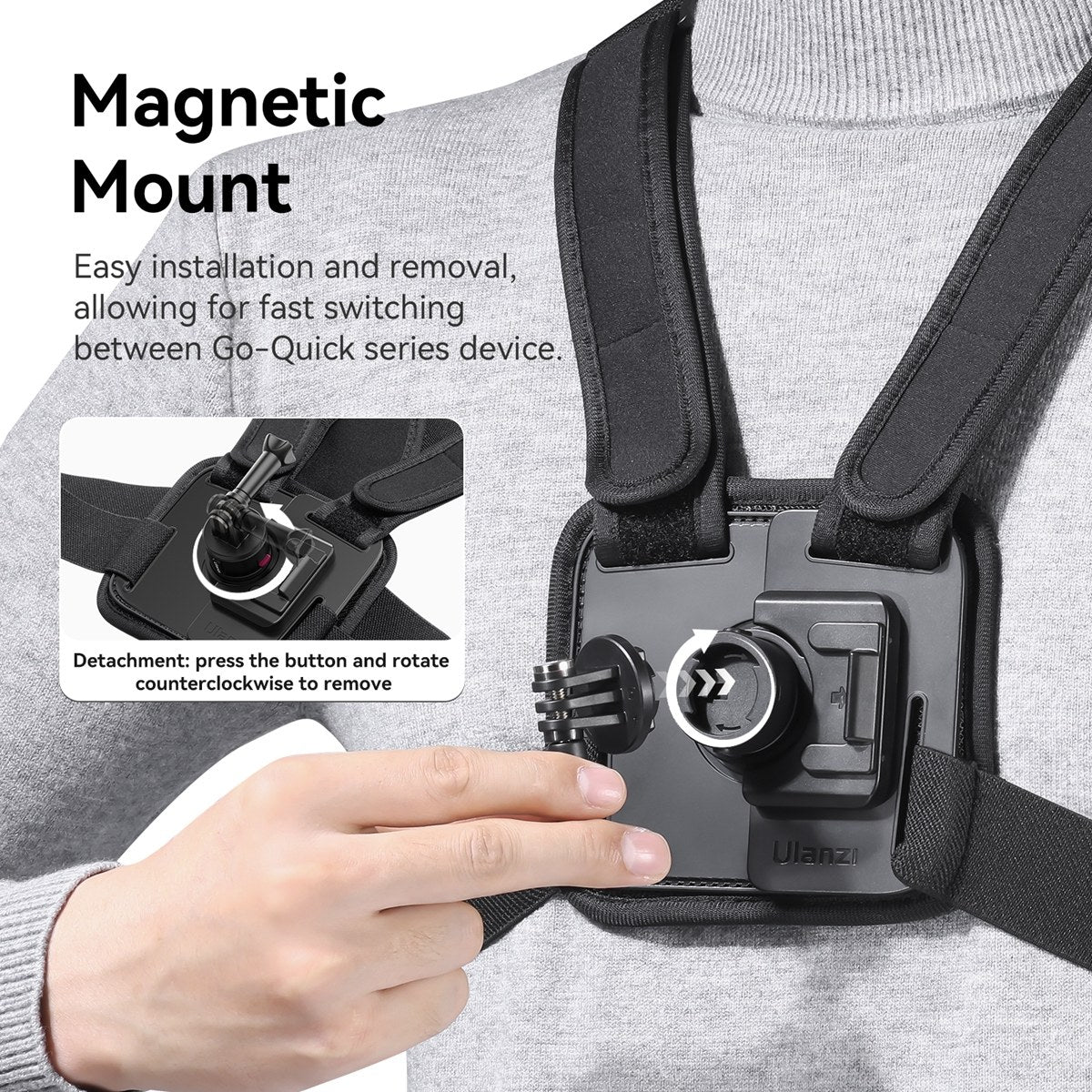 Ulanzi Go-Quick II Chest Mount - Schwarz
