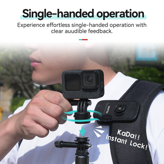 Telesin Quick-Release backpack clip voor GoPro & action cams - GoPro Mounts