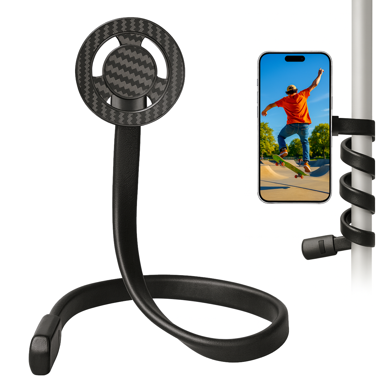 MOJOGEAR Flexibler Arm mit Magnethalterung für Smartphone