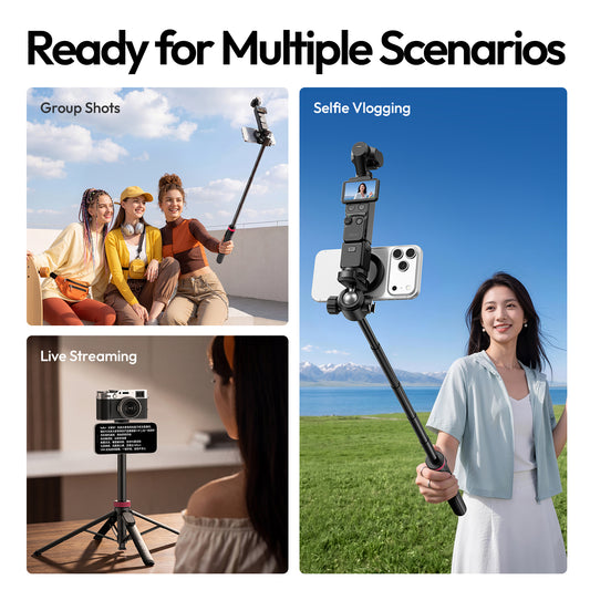 Ulanzi MT-44 M magnetische selfiestick statief met remote - Zwart - Selfiesticks