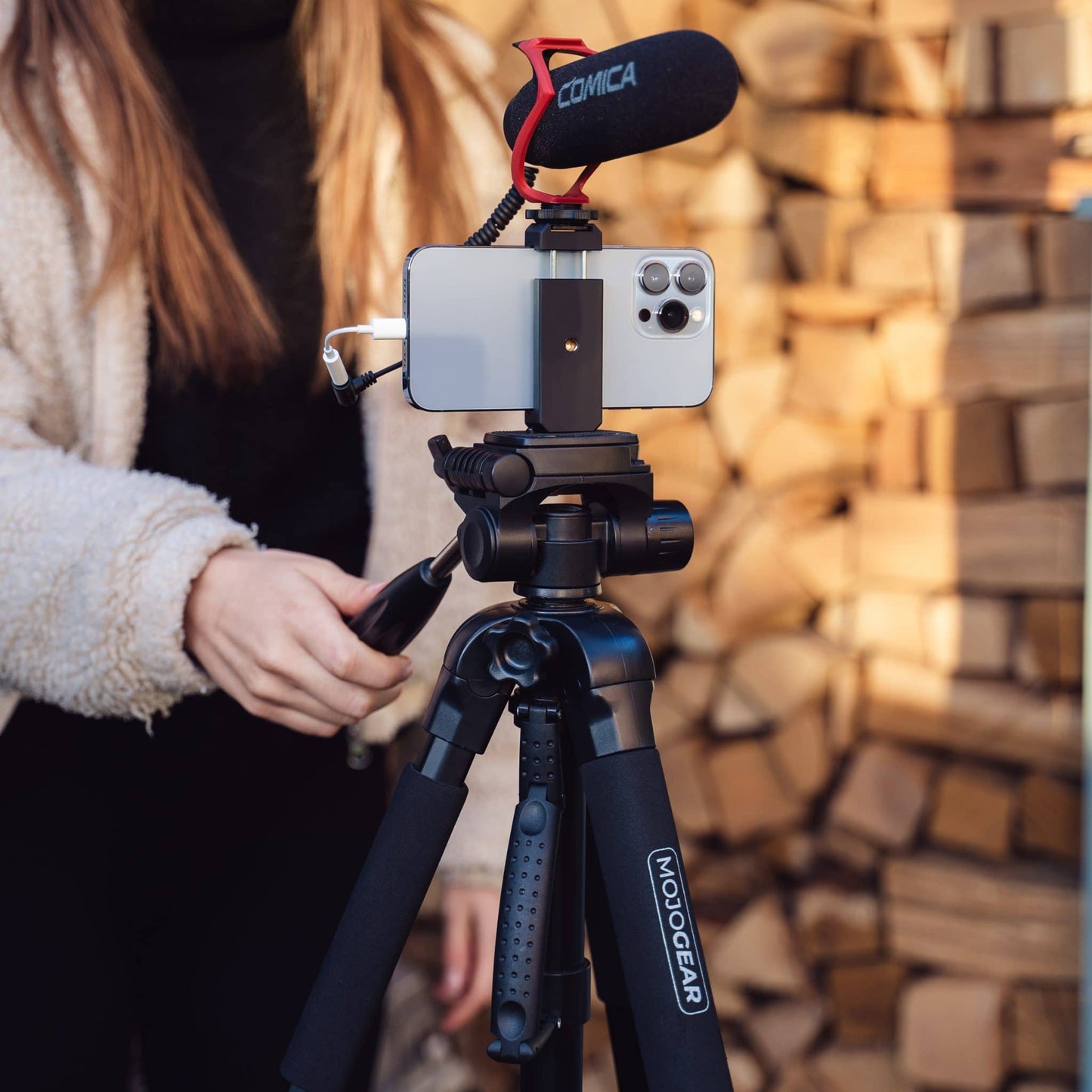 MOJOGEAR 177cm 2-in-1 camera en telefoon statief: driepoot & monopod - Grote statieven