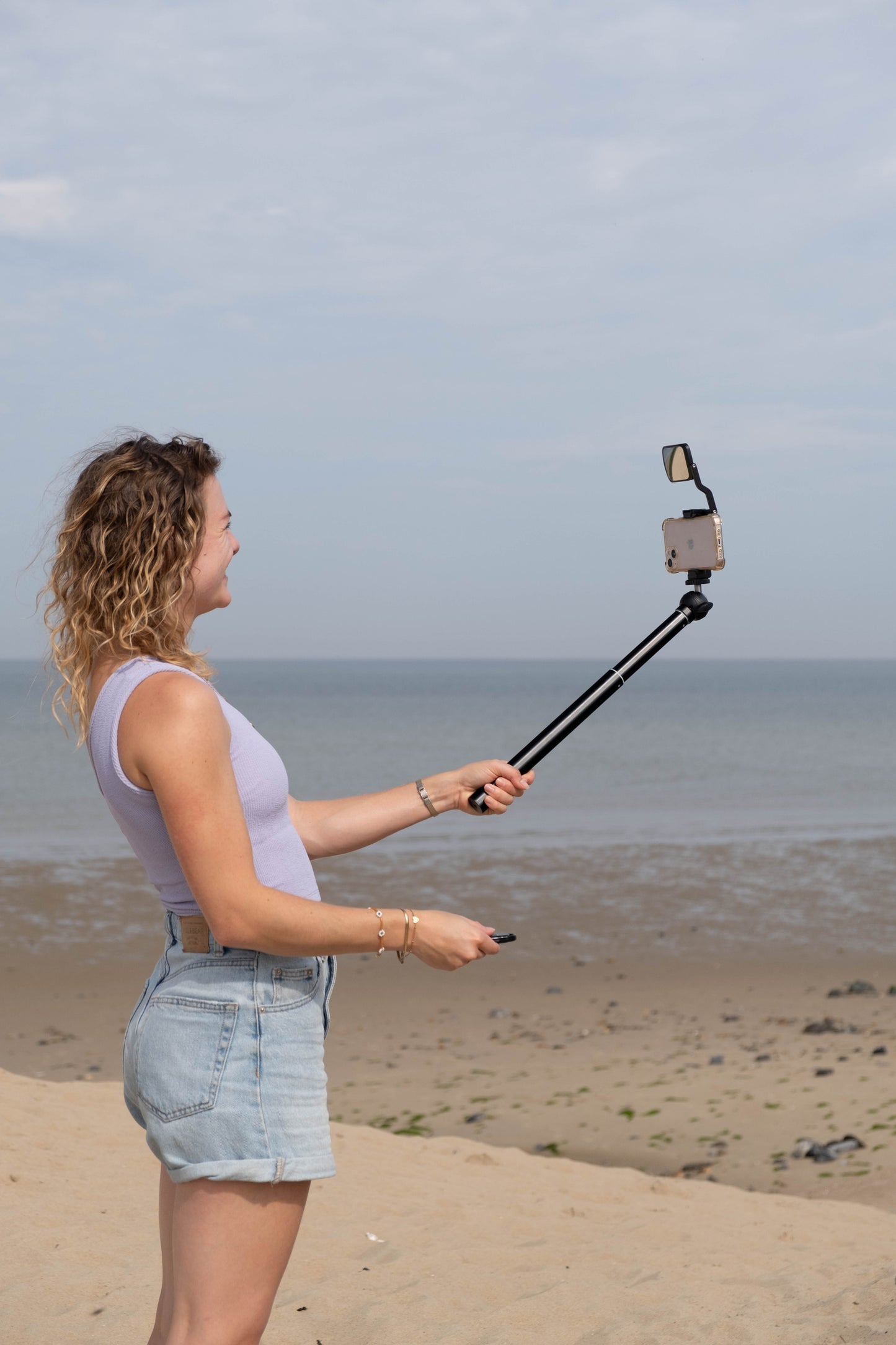 Ulanzi ST-30 Telefoonhouder voor statief met selfie/vlog spiegel - Metaal - Telefoonhouders