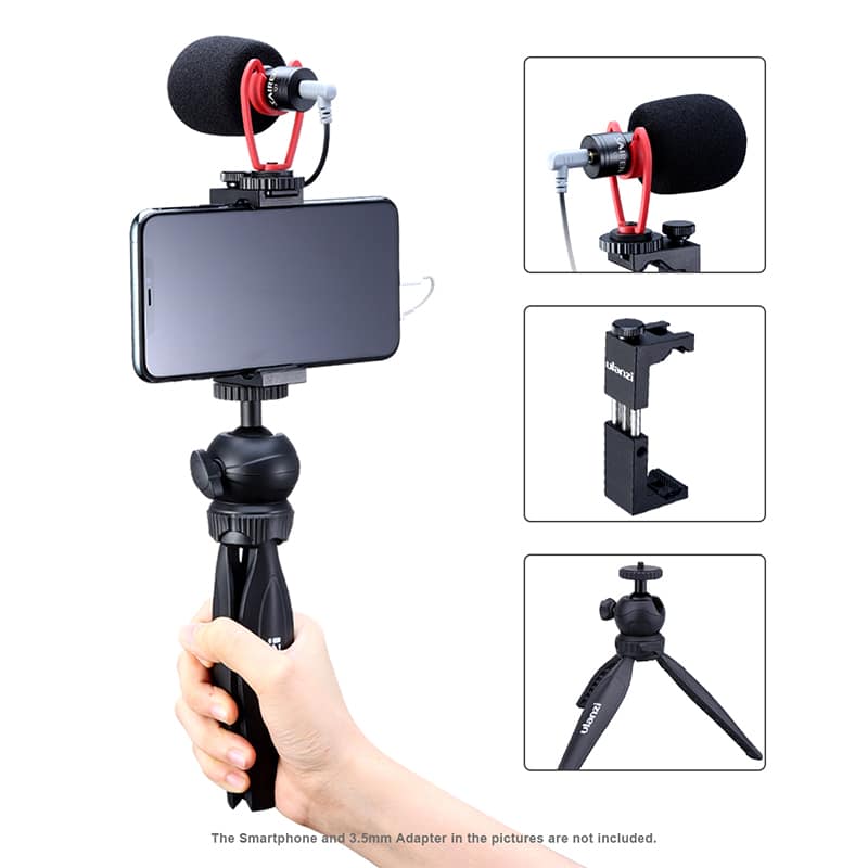 Ulanzi Smartphone vlog KIT: mini-statief, telefoonhouder & microfoon - Ministatieven