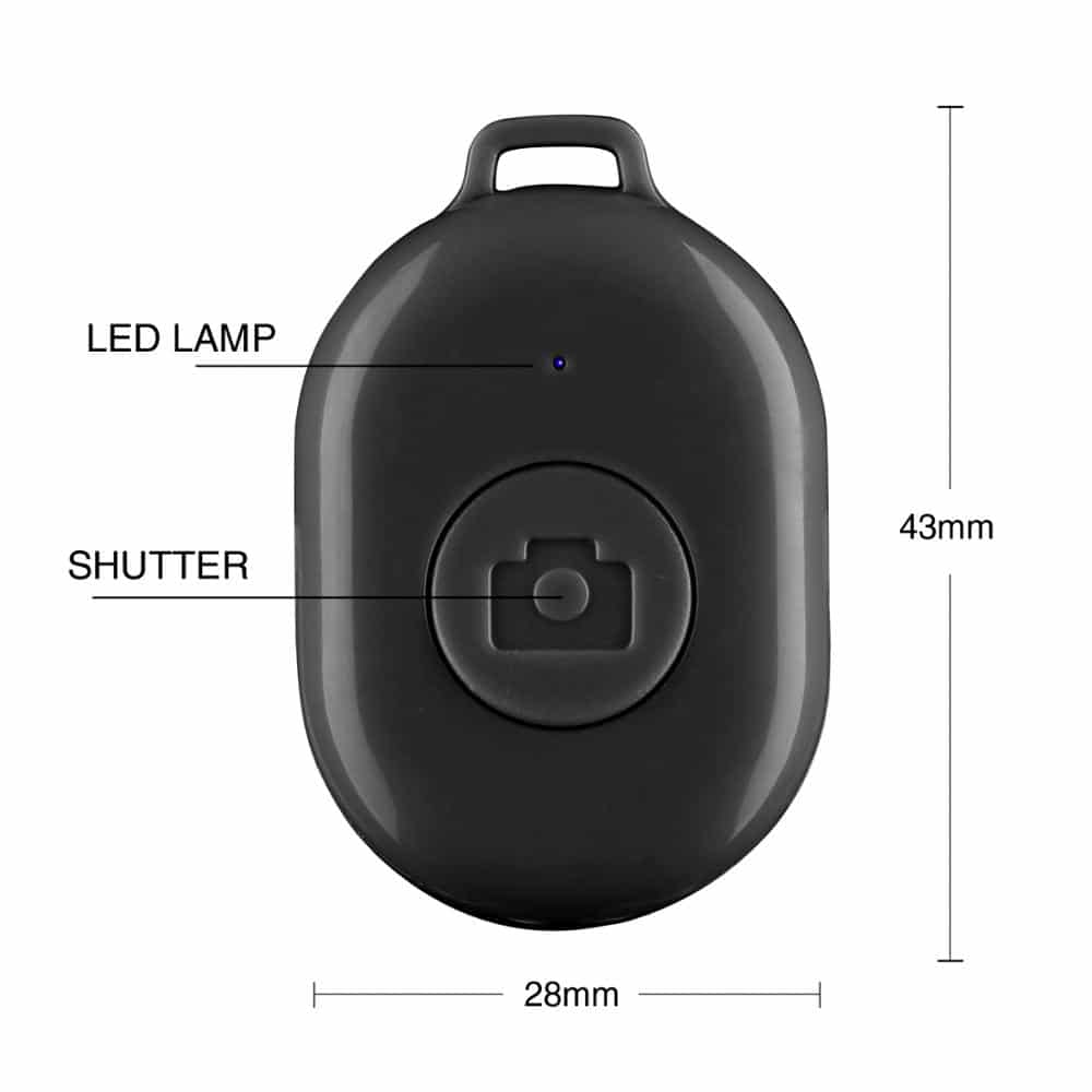 Bluetooth remote shutter afstandsbediening voor smartphone camera - Mini - Zwart - Bluetooth remotes