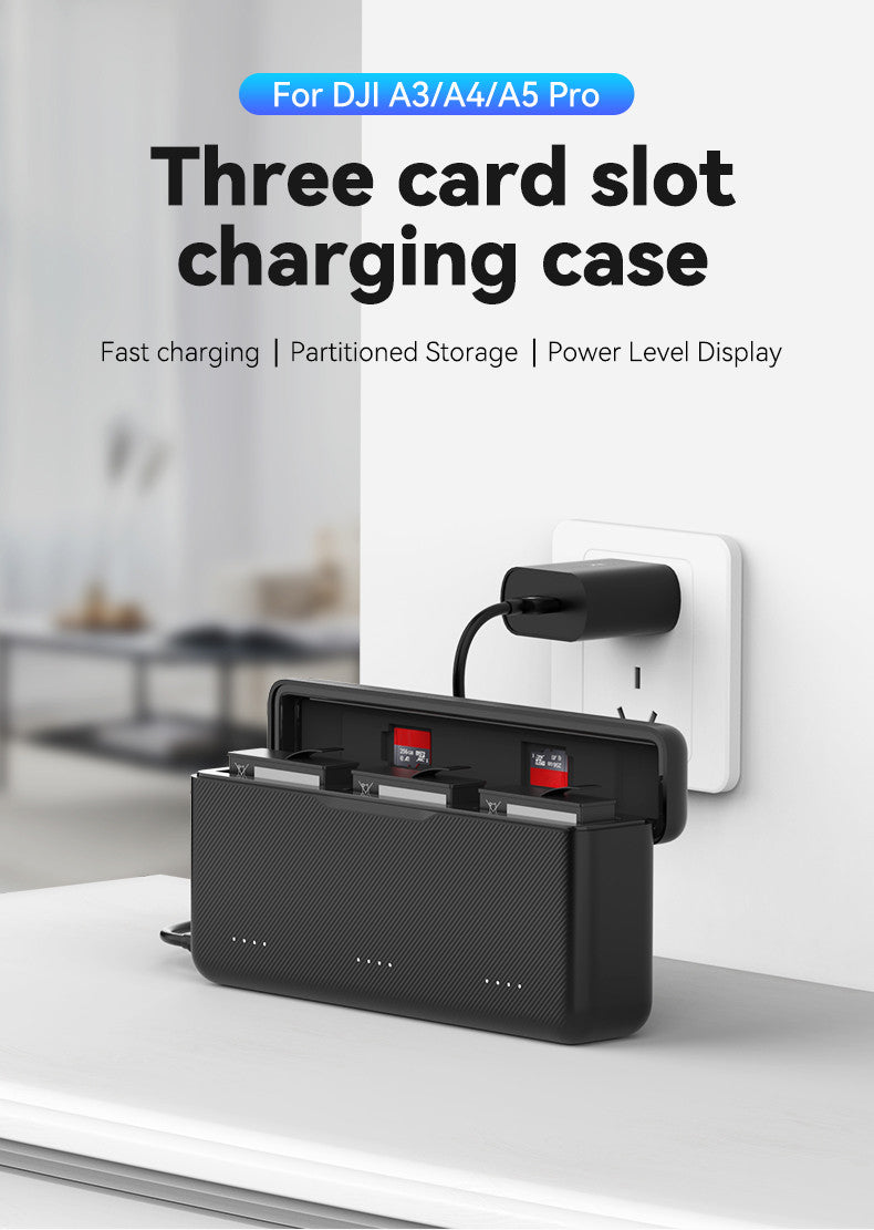 Telesin Pocket-Ladebox für DJI Osmo Action 5/4/3 (3 Steckplätze)