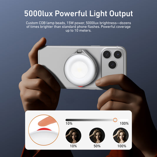 Telesin magnetische flitser & ringlamp voor smartphone met MagSafe - Titanium - Ringlampen