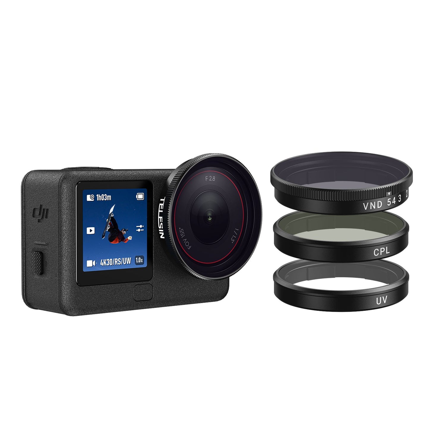 Telesin Filterset für DJI Osmo Action 6 – CPL + UV + VND