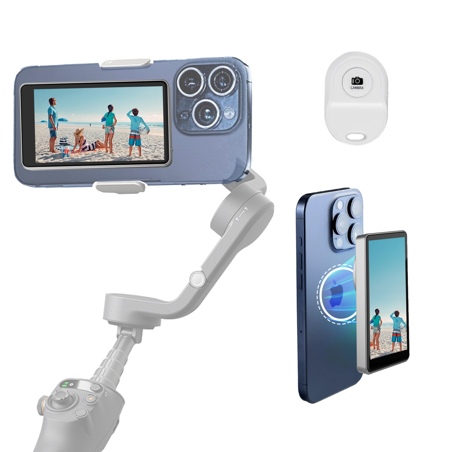 MOJOGEAR VS2 Selfie Vlog Monitor voor iPhone en Android - Grijs - Overige producten