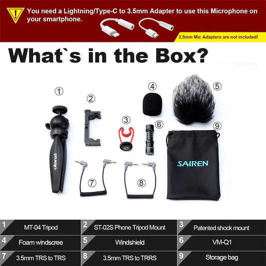 Ulanzi Smartphone vlog KIT: mini-statief, telefoonhouder & microfoon - Ministatieven
