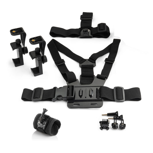 MOJOGEAR A03 Kopf-, Brust- und Handgelenkgurt-Set – für GoPro und Smartphone