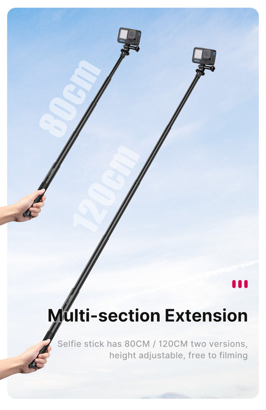 Ulanzi MT-58 Invisible Selfie Stick voor Insta360 - 120 cm - Selfiesticks