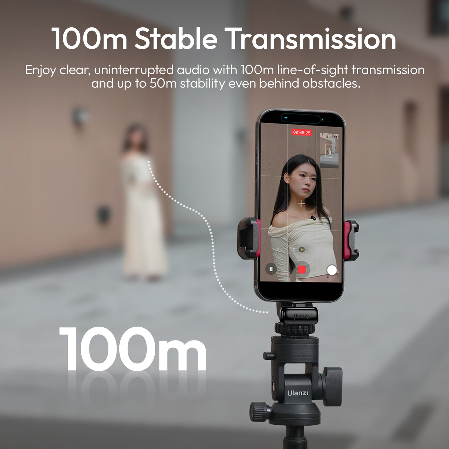 Ulanzi A200 Mini Mic draadloze microfoon USB-C - Zwart - Draadloze microfoons