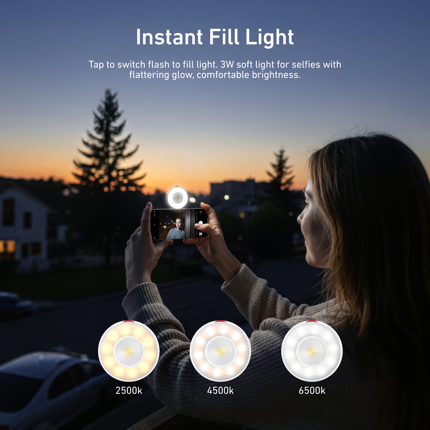 Telesin magnetische flitser & ringlamp voor smartphone met MagSafe - Titanium - Ringlampen