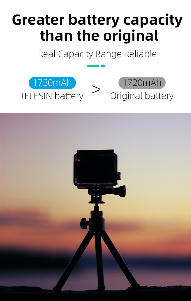 Telesin Oplaadbox met 2 batterijen voor GoPro 9/ 10 / 11 / 12 - GoPro Accu's en opladers