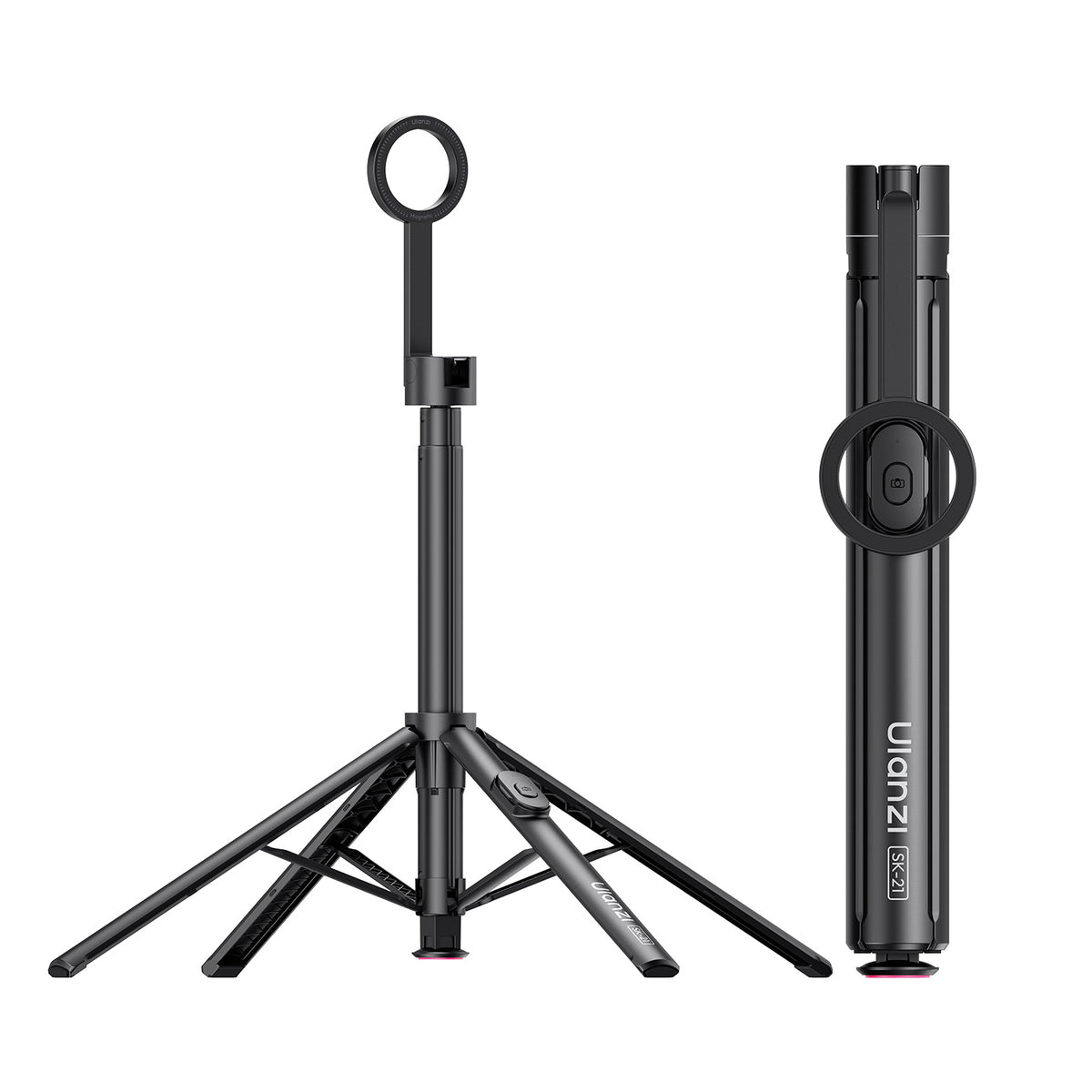 Ulanzi SK-21 Selfie Stick Statief 180 cm met MagSafe, Bluetooth remote & Auto-open - Statieven en toebehoren