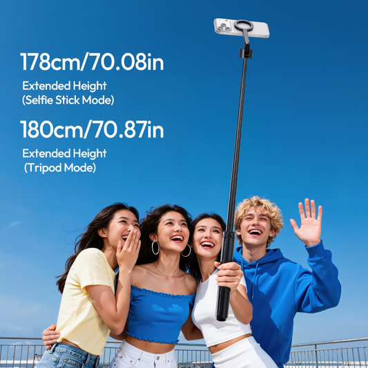Ulanzi SK-21 Selfie Stick Statief 180 cm met MagSafe, Bluetooth remote & Auto-open - Statieven en toebehoren