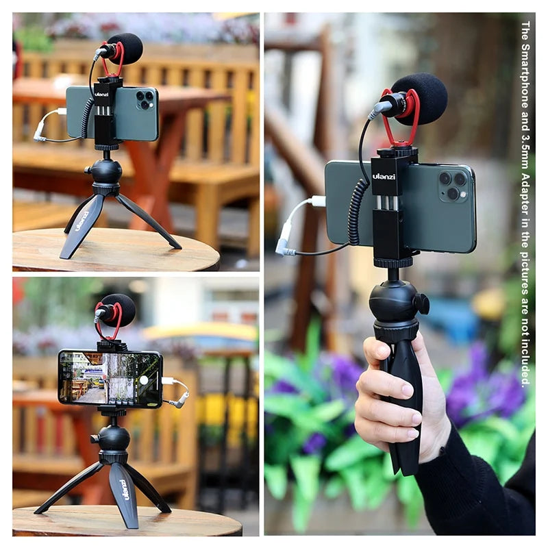 Ulanzi Smartphone vlog KIT: mini-statief, telefoonhouder & microfoon - Ministatieven