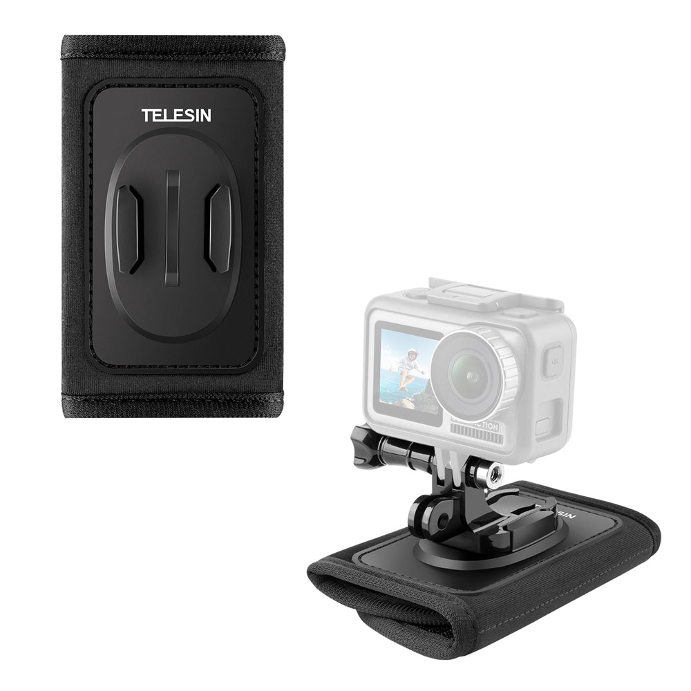 Telesin 360° draaibare backpack strap mount voor action cam - GoPro Mounts