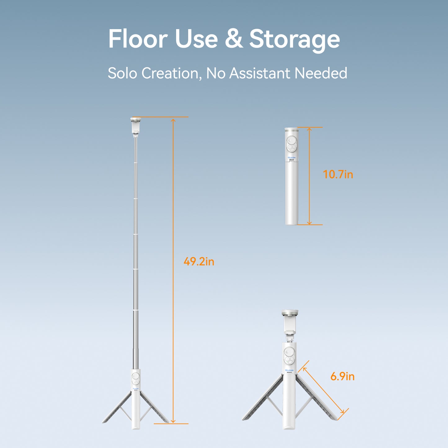 Telesin P1-TSS-001 Selfiestick Stativ - Weiß