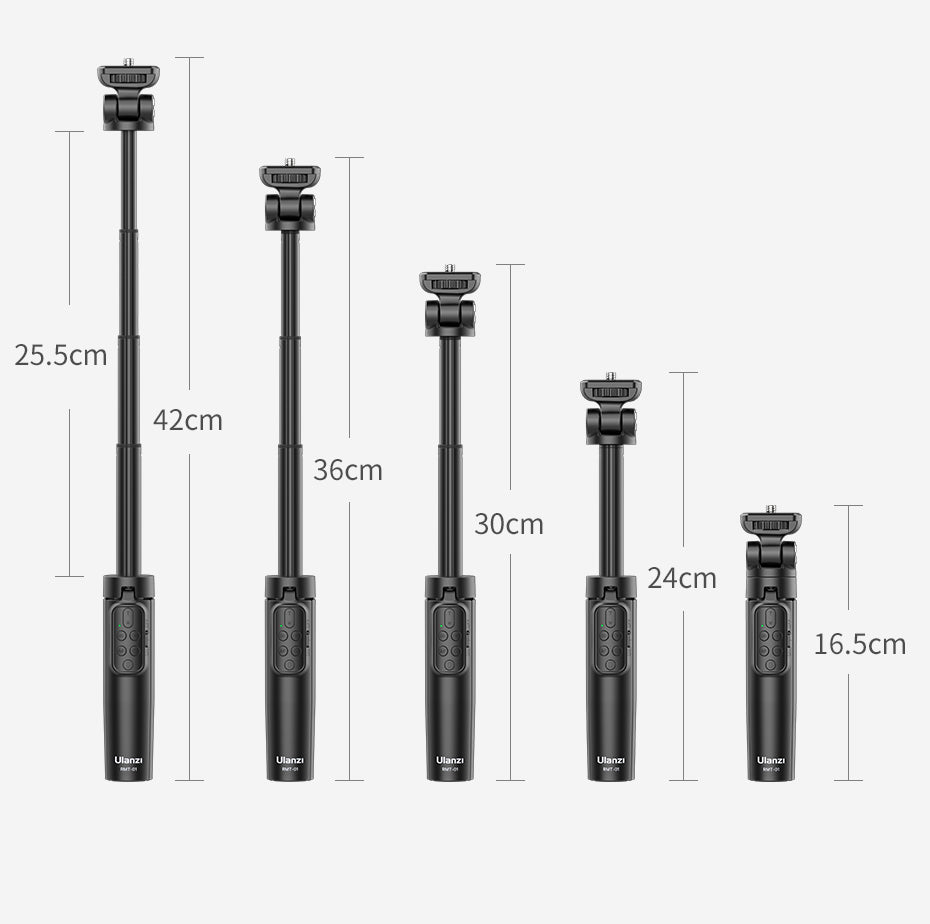 Ulanzi RMT-01 selfie stick statief met remote voor camera/smartphone - Selfiesticks