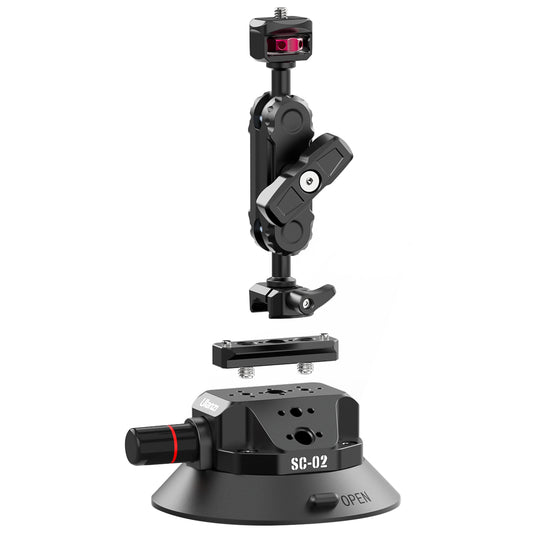 Ulanzi SC-02 Extra Starker 4,5 Zoll Saugnapf mit Magic Arm für Kamera - bis zu 3kg