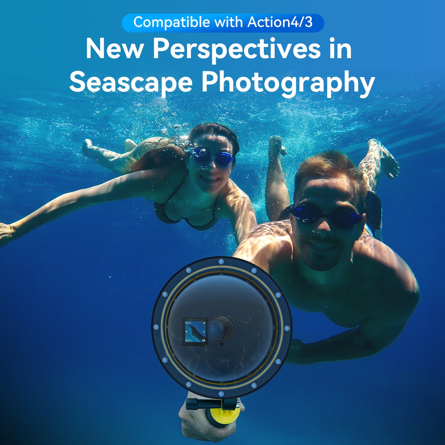 Telesin OA-DMP-001 waterdichte Dome behuizing voor DJI Osmo Action 3/4 - GoPro Onderwater-accessoires