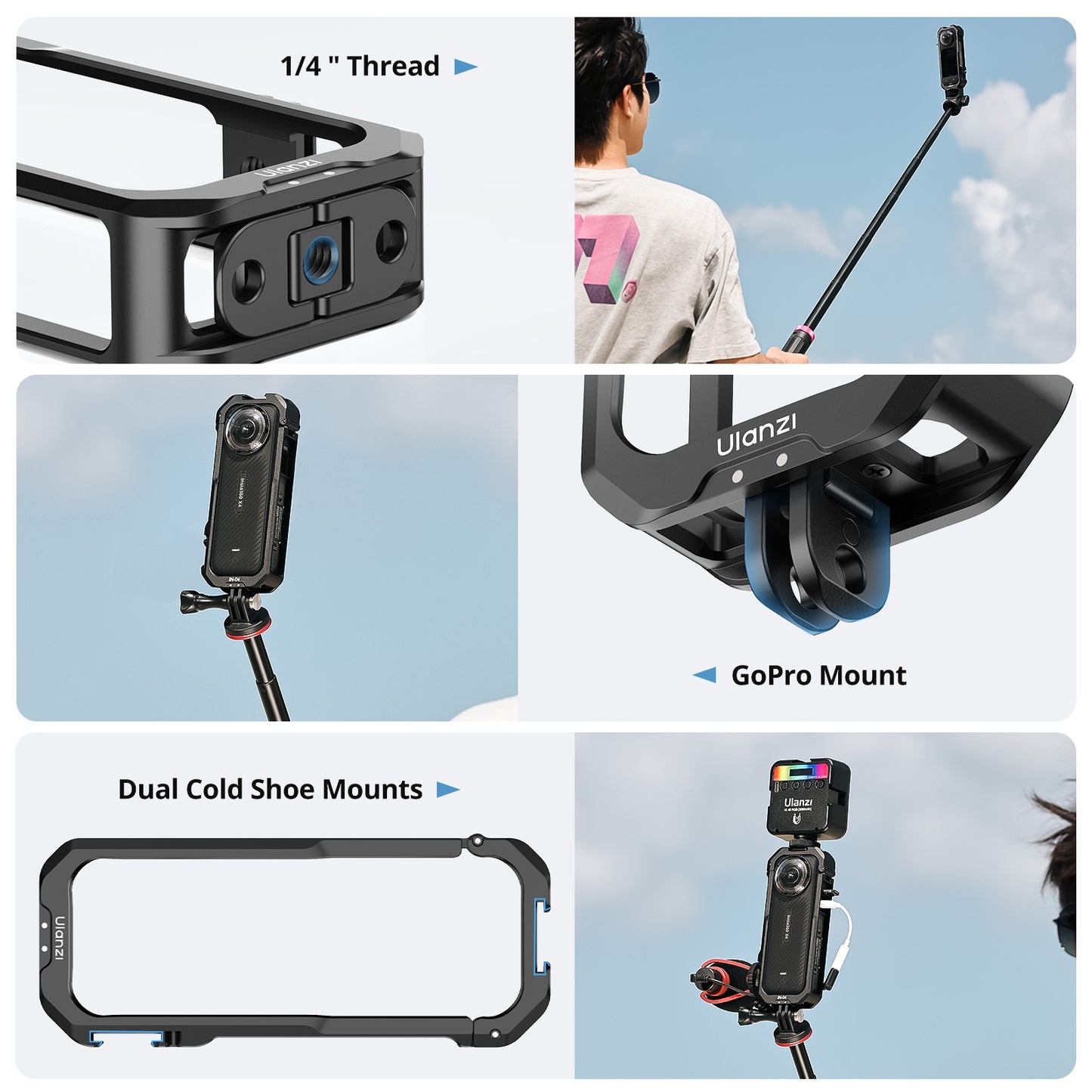 Ulanzi IN-04 Camera Cage Metaal voor Insta360 X4 - Camera cages