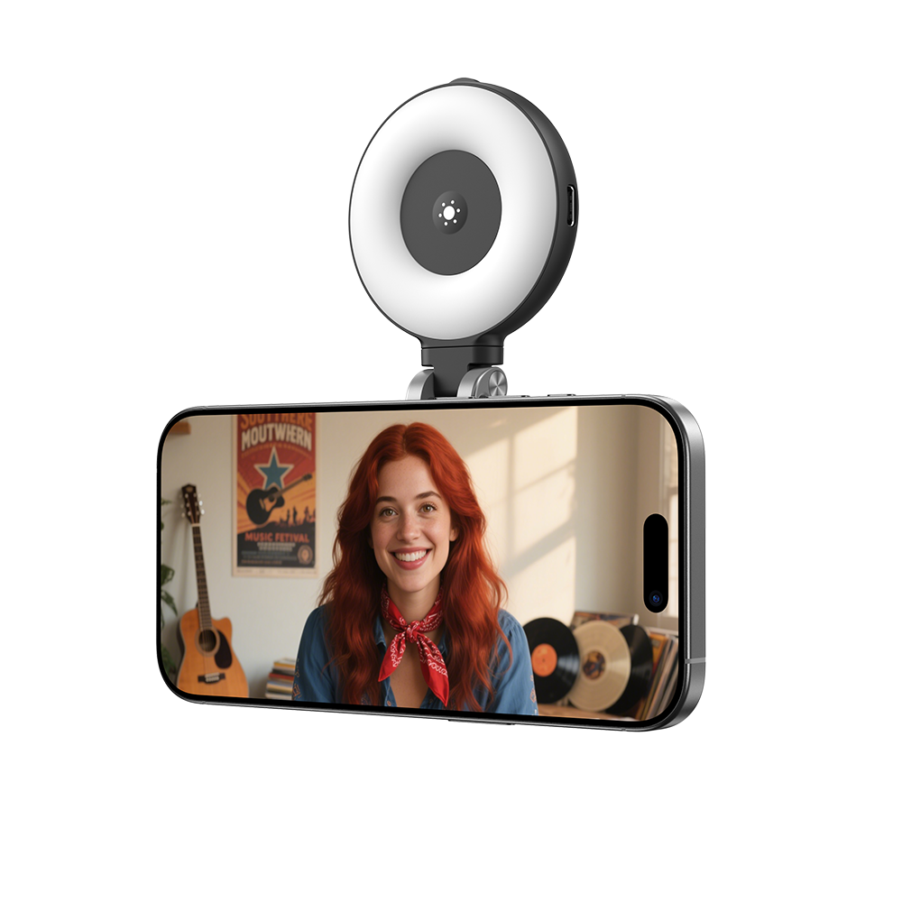 Telesin C03 MagSafe Selfie Light met spiegel – Zwart - Videoverlichting