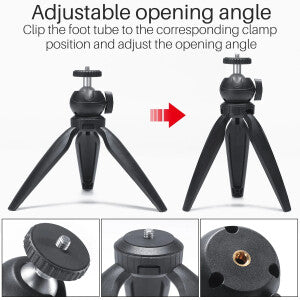 MOJOGEAR Mini-Stativ-Vlog-Set: Tischstativ & magnetischer Handyhalter