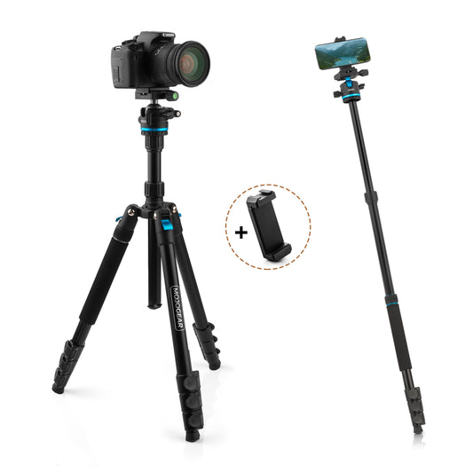 MOJOGEAR Swift Fotostativ 175 cm mit Einbeinstativ für Kamera und Smartphone
