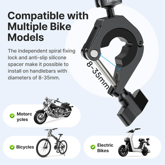 gopro zubehör fahrrad Ulanzi CM025 Fahrrad-/Motorrad-Lenkerhalterung für GoPro/Insta 360 | Stabile Aufnahme | 360° drehbar
