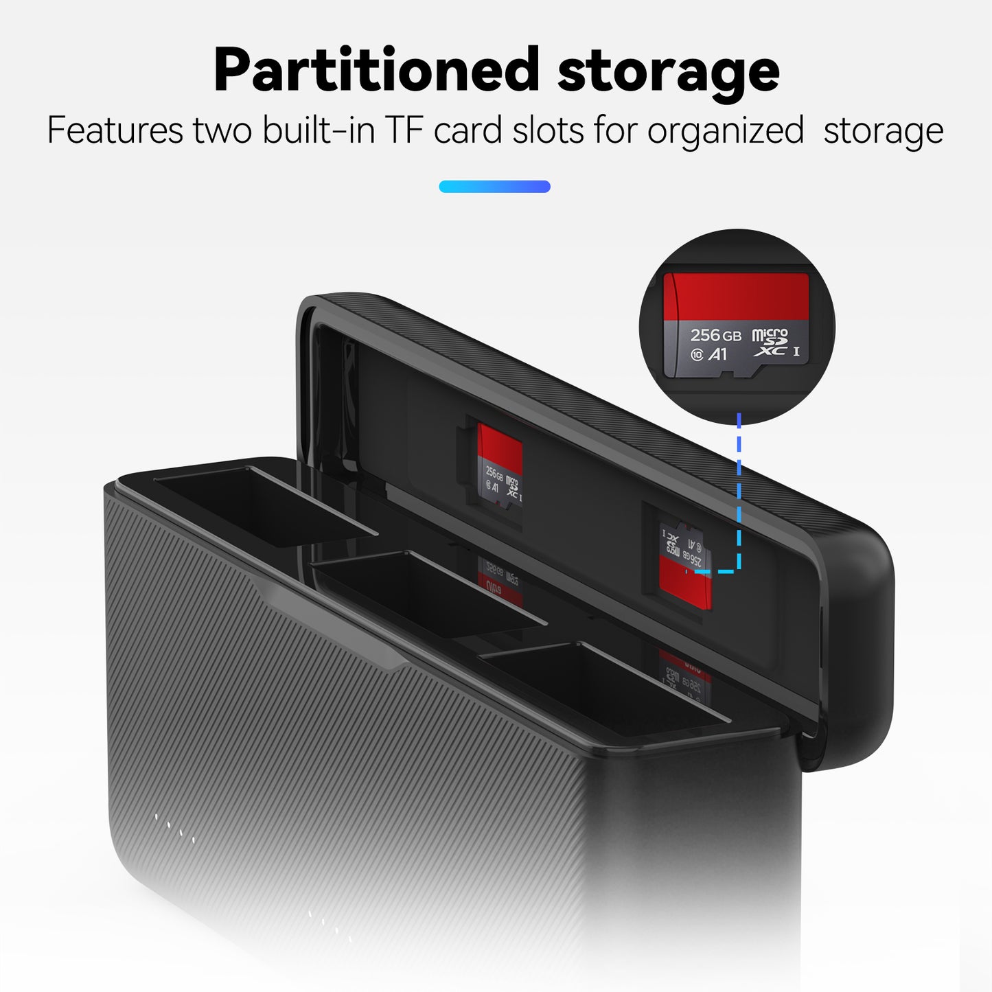 Telesin Pocket Oplaadbox voor DJI Osmo Action 5/4/3 (3 slots) - GoPro Accu's en opladers