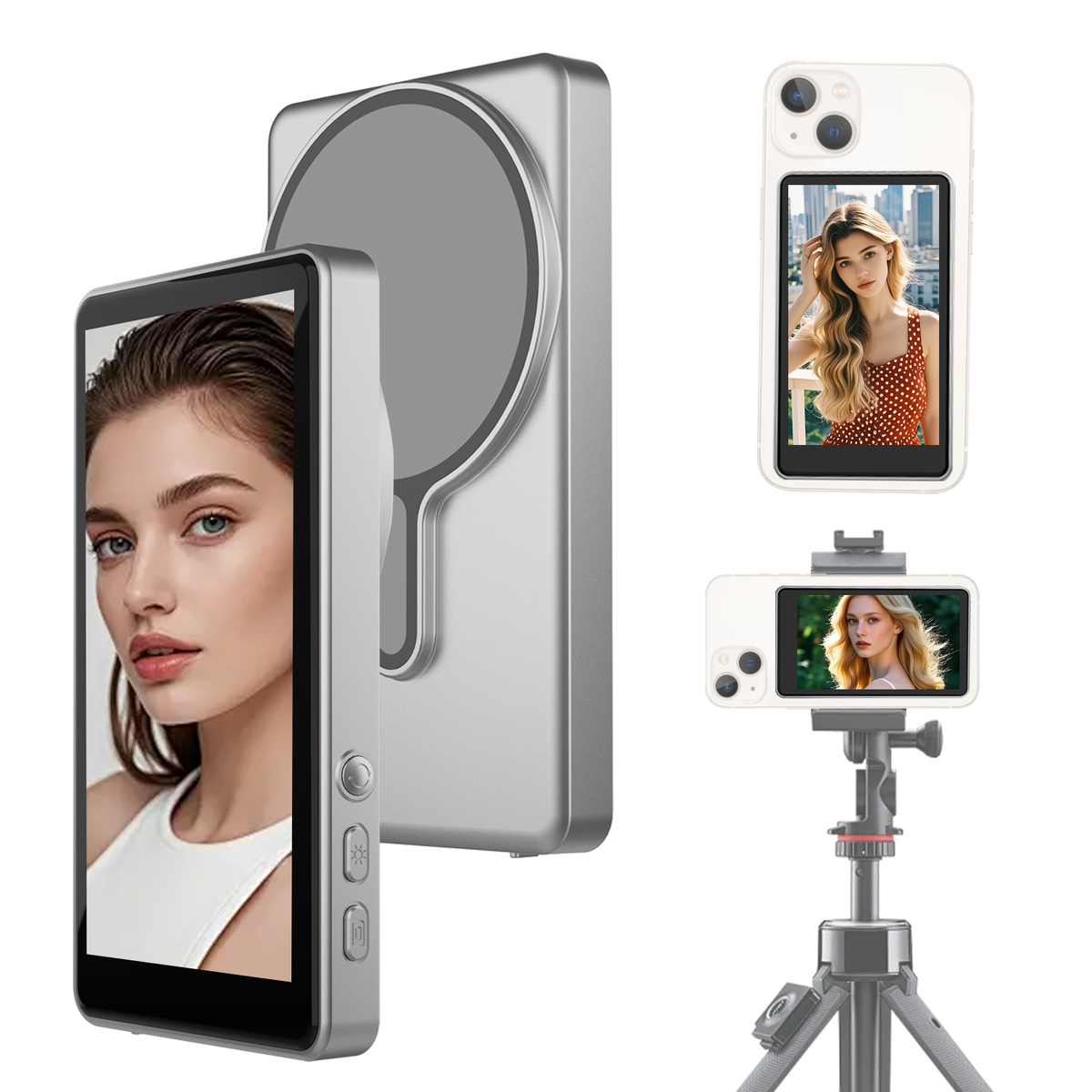MOJOGEAR VS2 Selfie Vlog Monitor für iPhone und Android - Grau