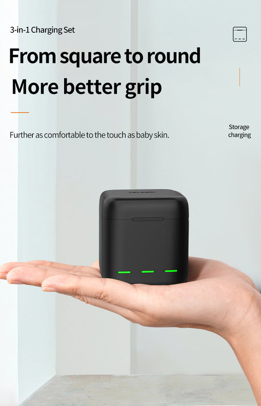 Telesin Oplaadbox met 3 batterijen voor GoPro 9/ 10 / 11 / 12 - GoPro Accu's en opladers