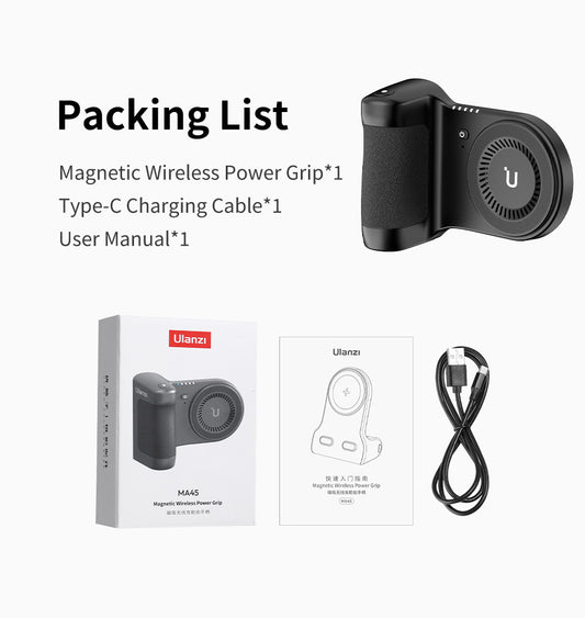 Ulanzi MA45 MagSafe telefoon Grip met ingebouwde 5000mAh powerbank - Telefoonhouders