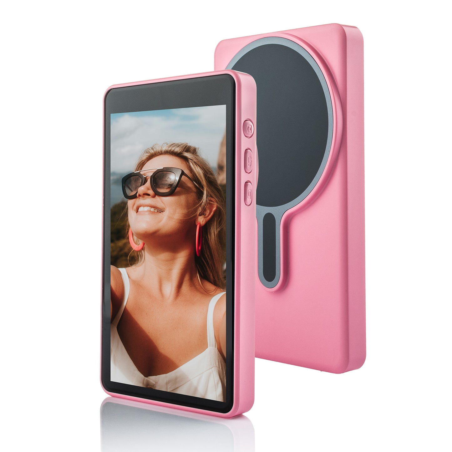 MOJOGEAR VS3 Selfie-Vlog-Monitor, kabellos + kabelgebunden – Pink
