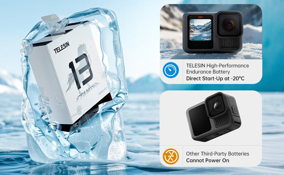 Telesin oplaadbare batterij voor GoPro 13 - 1950 mAh - GoPro Accu's en opladers