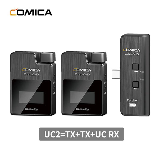 Comica BoomX-D UC2 draadloze microfoon-set met 2 zenders en USB-C-ontvanger - Obsolete