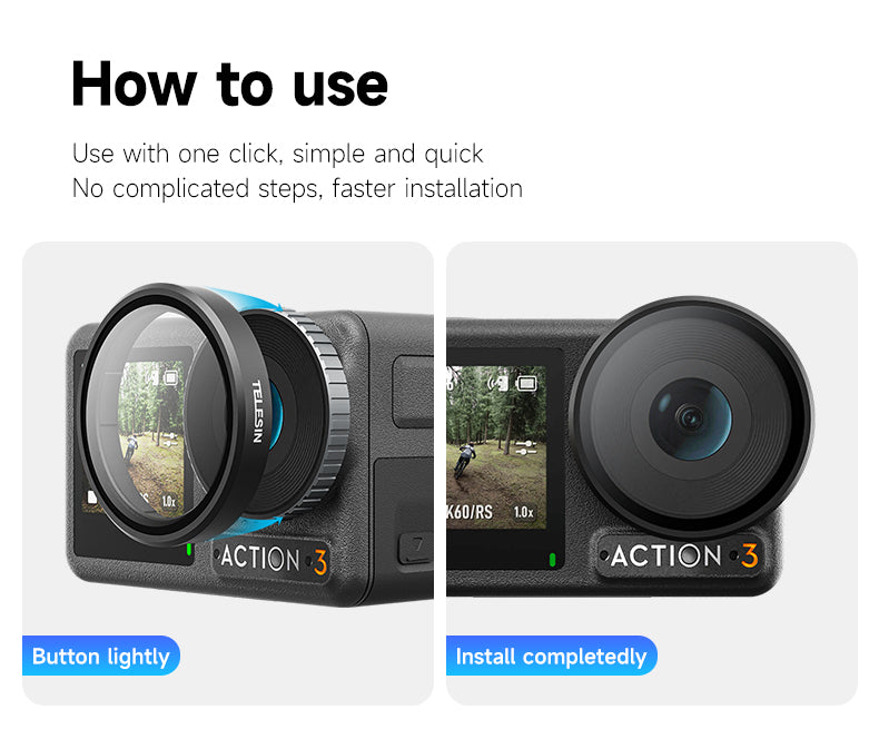 Telesin CPL+ND8/16/32 Lensfilterset (4-pack) voor Osmo Action 3/4 - Lenzen